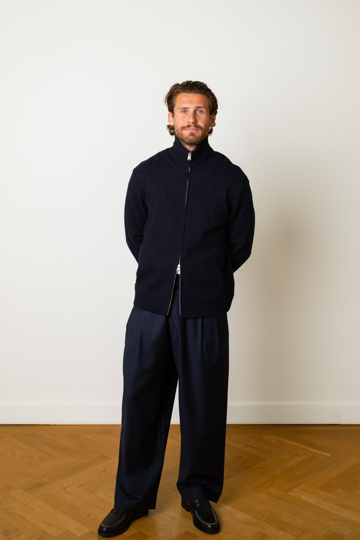 NN07 - Boiled Full Zip Jacket Navy