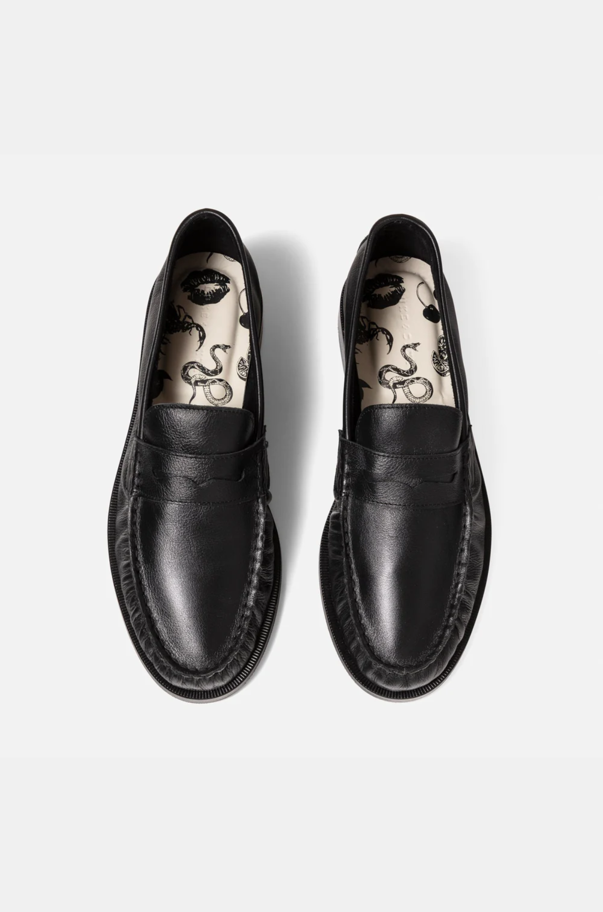 Duke & Dexter - Ezra Black Pleated Penny Loafer