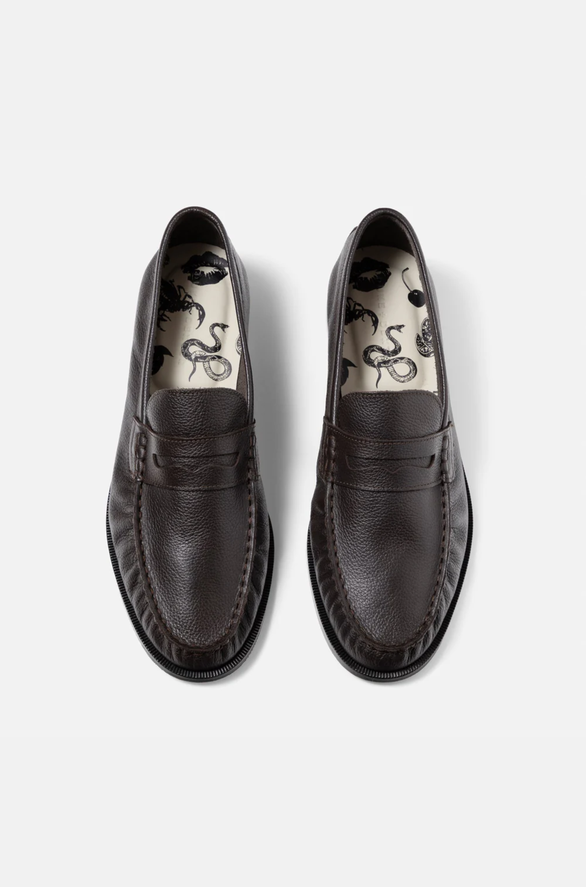 Duke & Dexter -  Ezra Chestnut Pebble Pleated Penny Loafer
