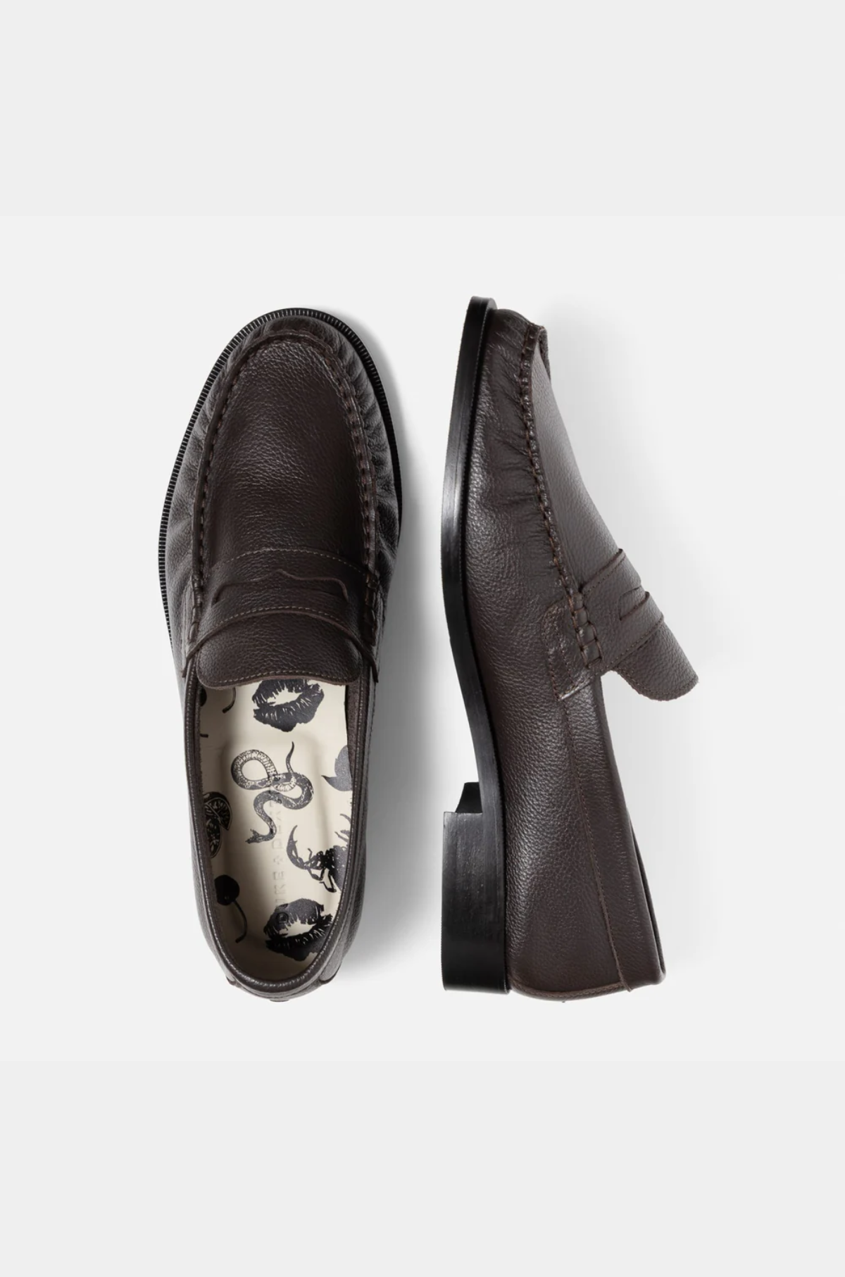 Duke & Dexter -  Ezra Chestnut Pebble Pleated Penny Loafer