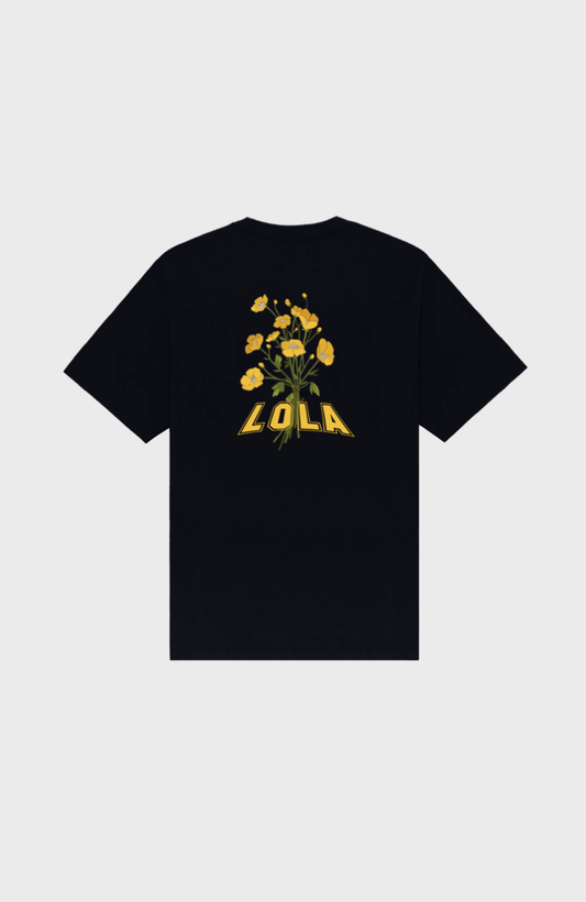 Lola -Made in France Tee Flowers Black