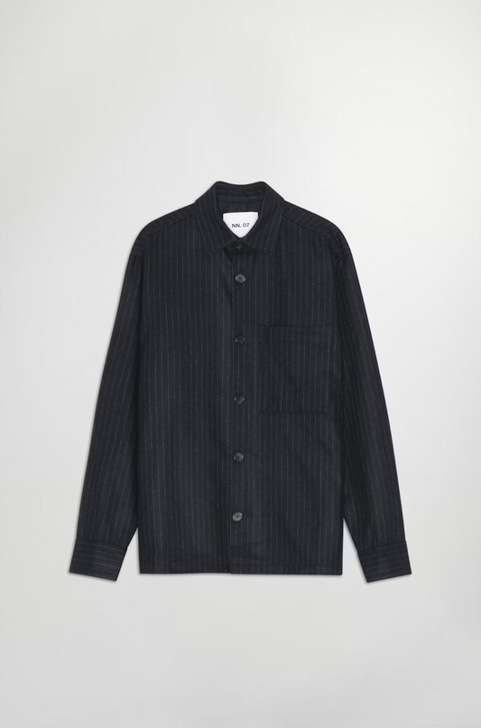 NN.07 - Freddy 1630 Hybrid Overshirt Navy Stripe