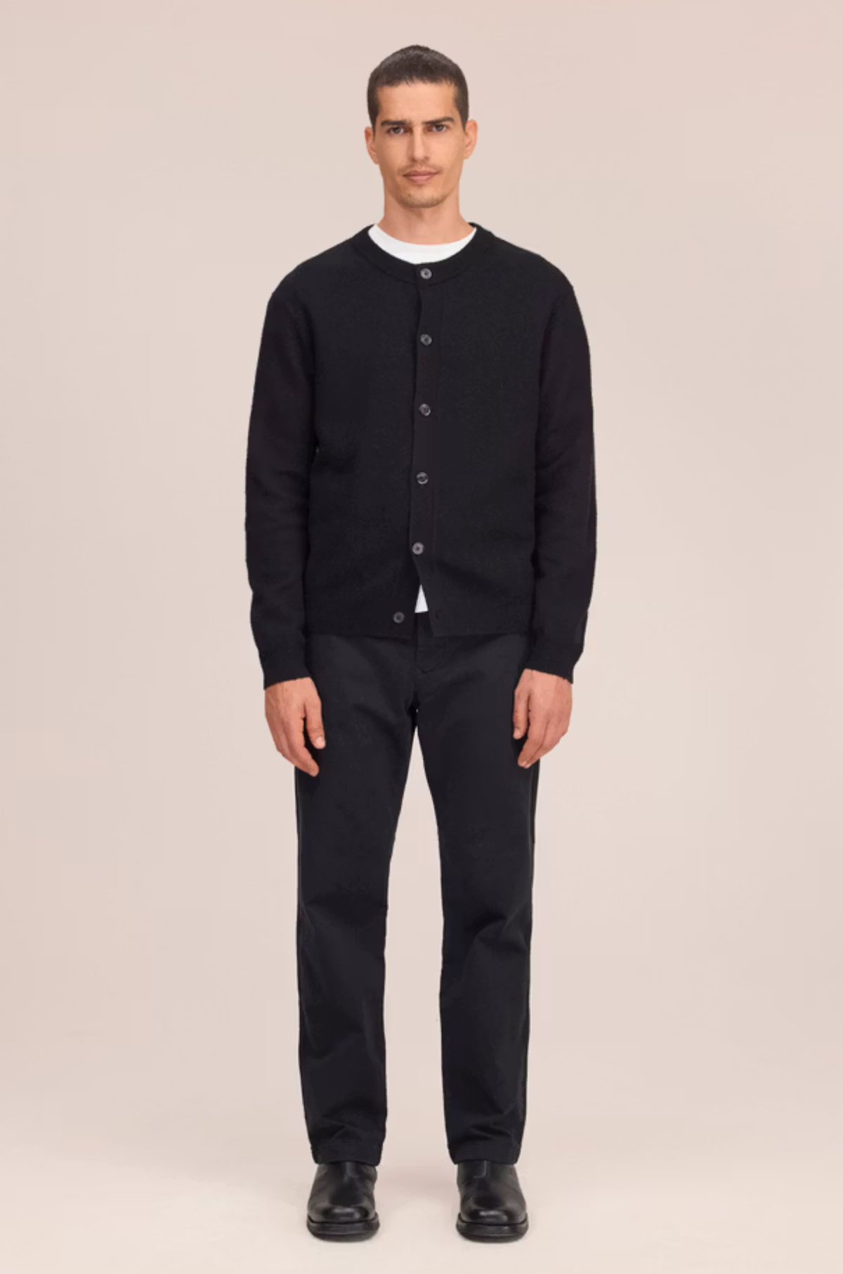 NN07 - Jasper Cardigan Boiled Wool Black