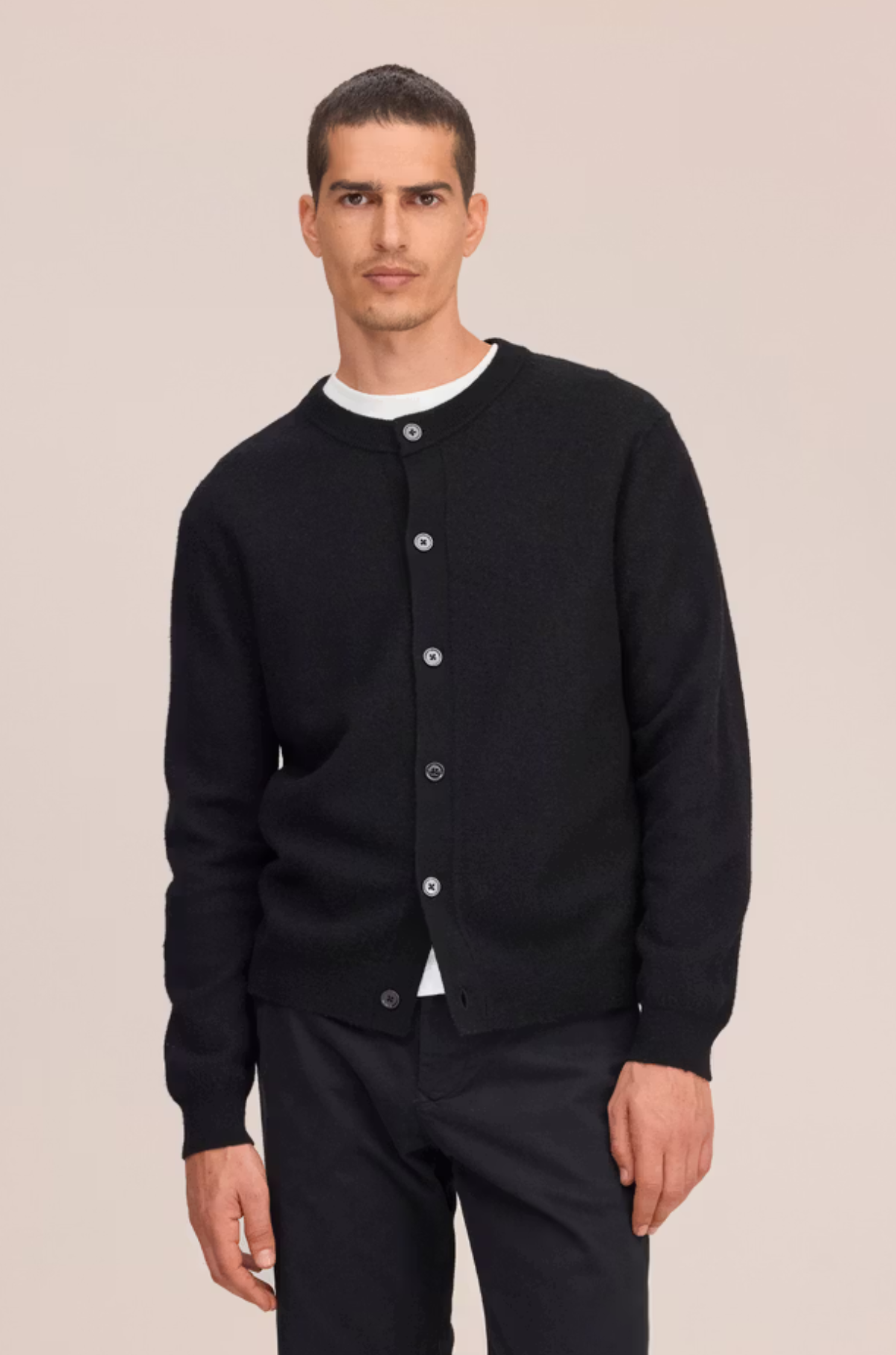 NN07 - Jasper Cardigan Boiled Wool Black