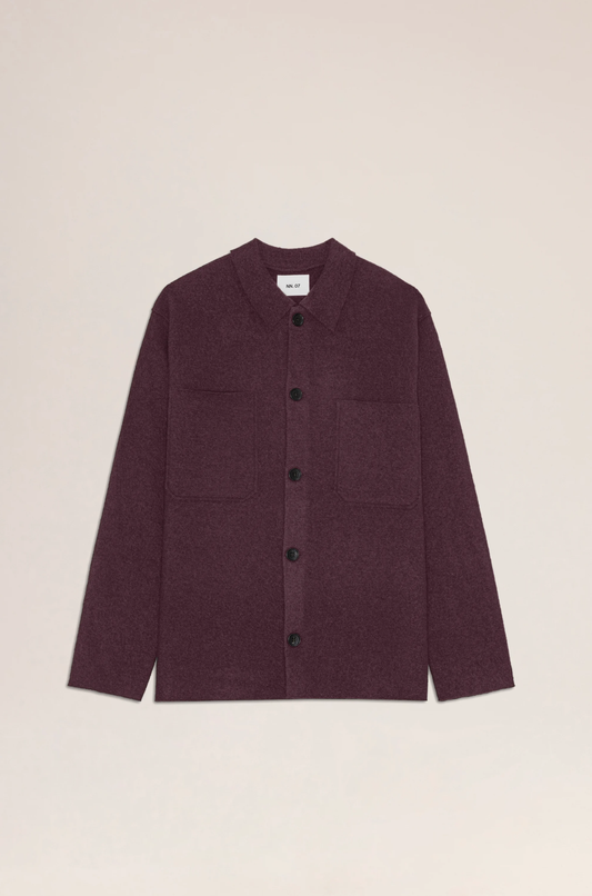 NN07 - Jonas Boiled Wool Shirt Jacket Wine