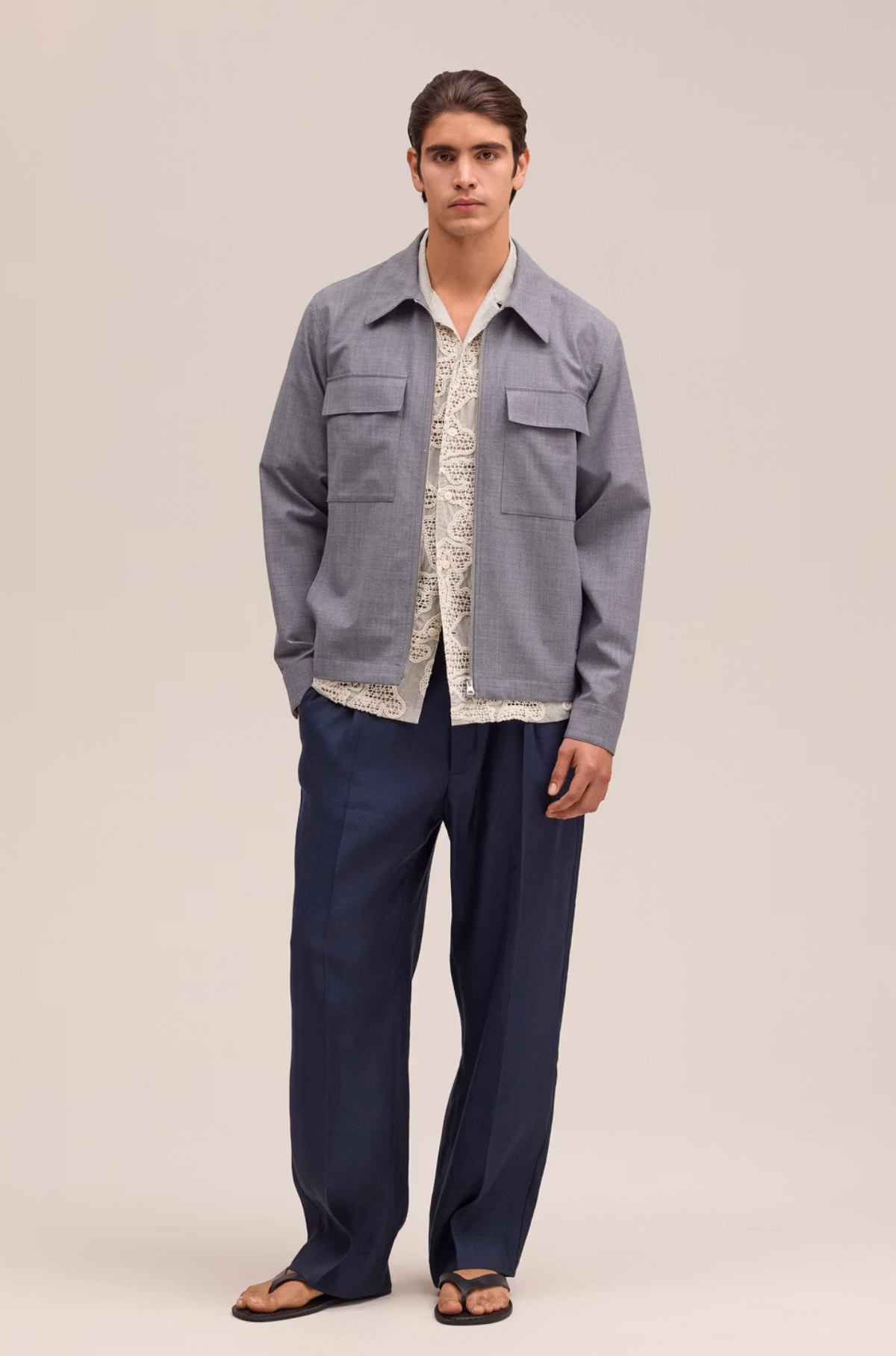 NN07 - Kay 1808 Lyocell Linen Pant Navy
