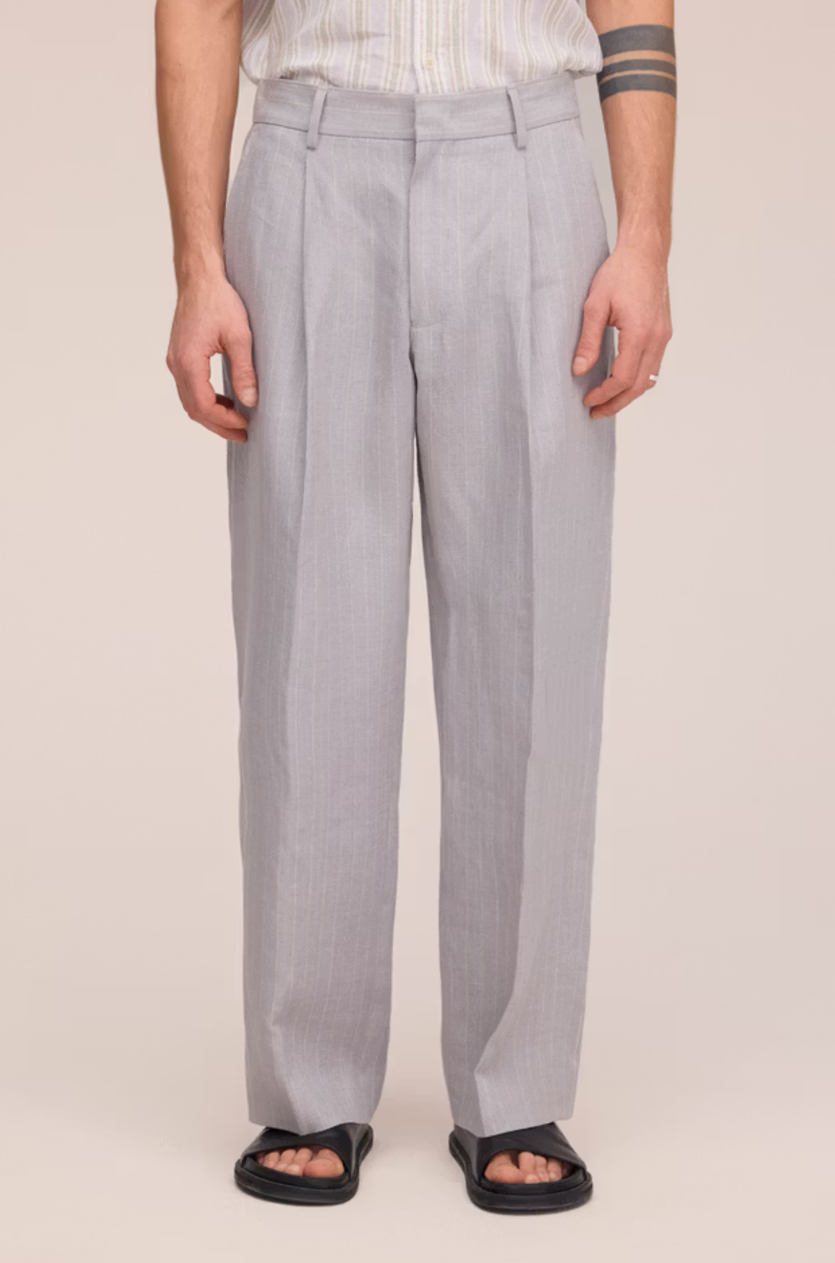 NN07 - Kay Grey Stripe Pant 1455