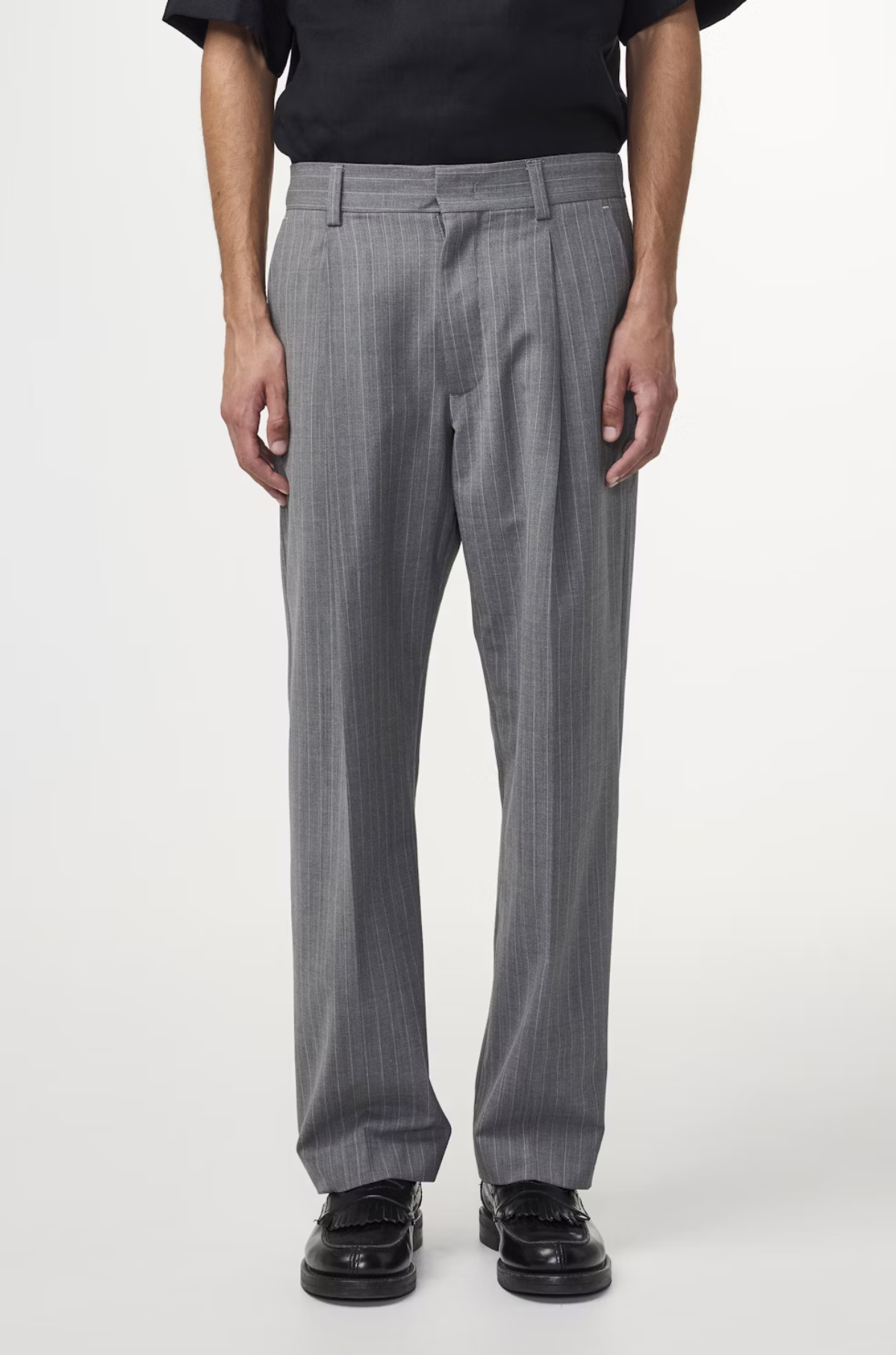 NN07 - Kay Pant 1088 Grey Pinstripe