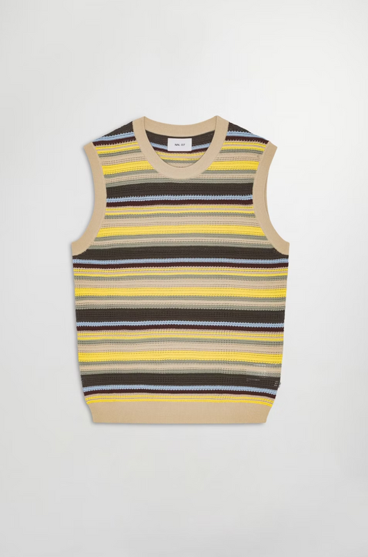 NN07 Huxley 6636 Tank Top in Multi Stripe mit Retro-Streifendesign aus reiner Baumwolle – exklusiv erhältlich in Düsseldorf bei The Qool.