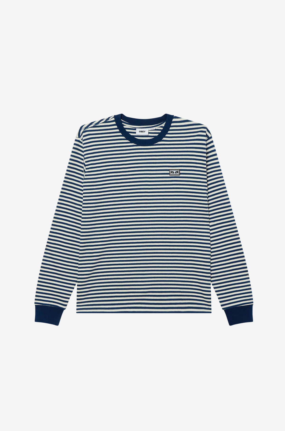 Obey - EST Works Eyes LS Stripe Shirt Navy Peony Multi
