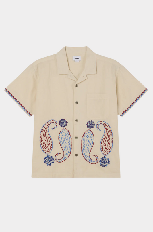 Obey - Quentin Shirt Birch Multi Paisley Embroidery