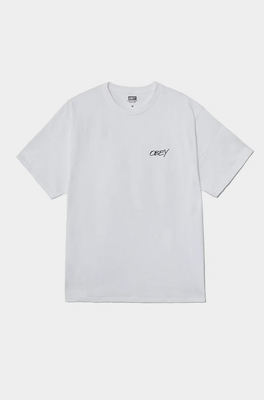 Obey - Poppies Classic T-Shirt White Flower Backprint