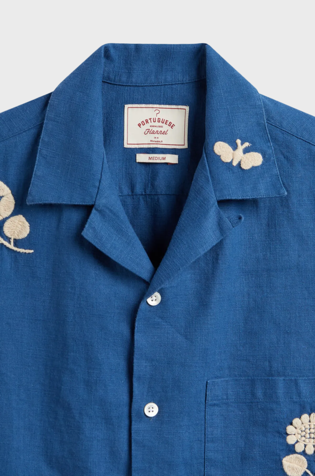 Portuguese Flannel - Embroidery Nature Shirt Blue
