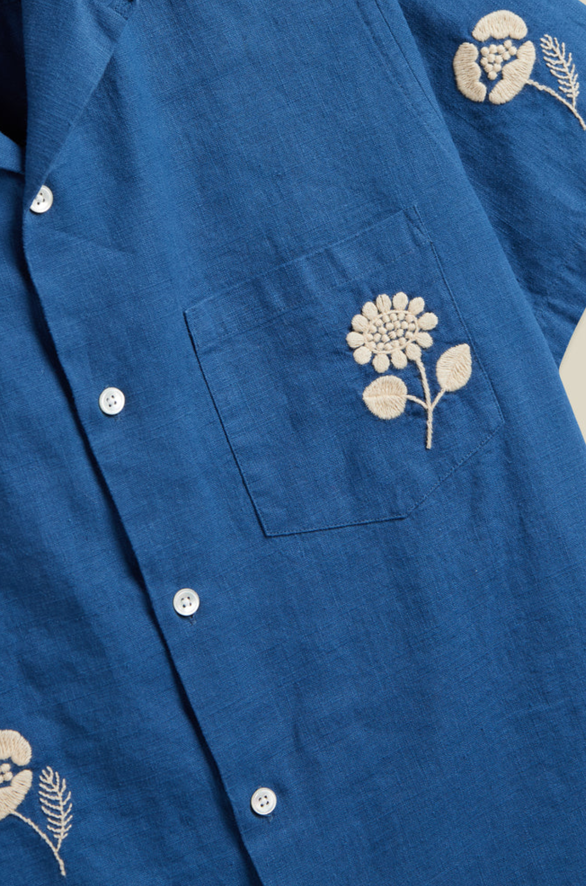 Portuguese Flannel - Embroidery Nature Shirt Blue
