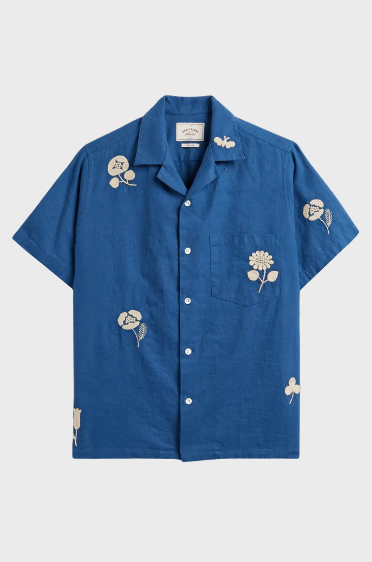 Portuguese Flannel - Embroidery Nature Shirt Blue