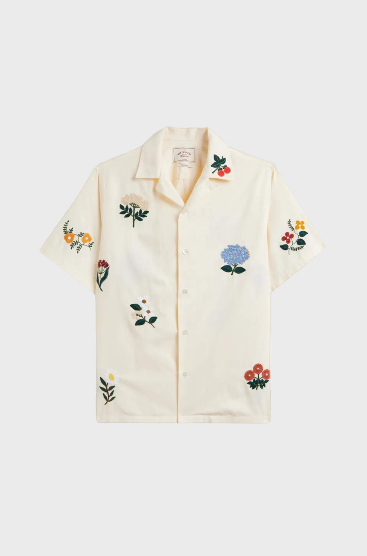 Portuguese Flannel - Embroidery Flowers Shirt