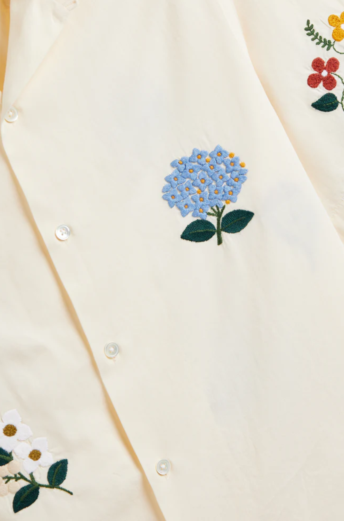 Portuguese Flannel - Embroidery Flowers Shirt