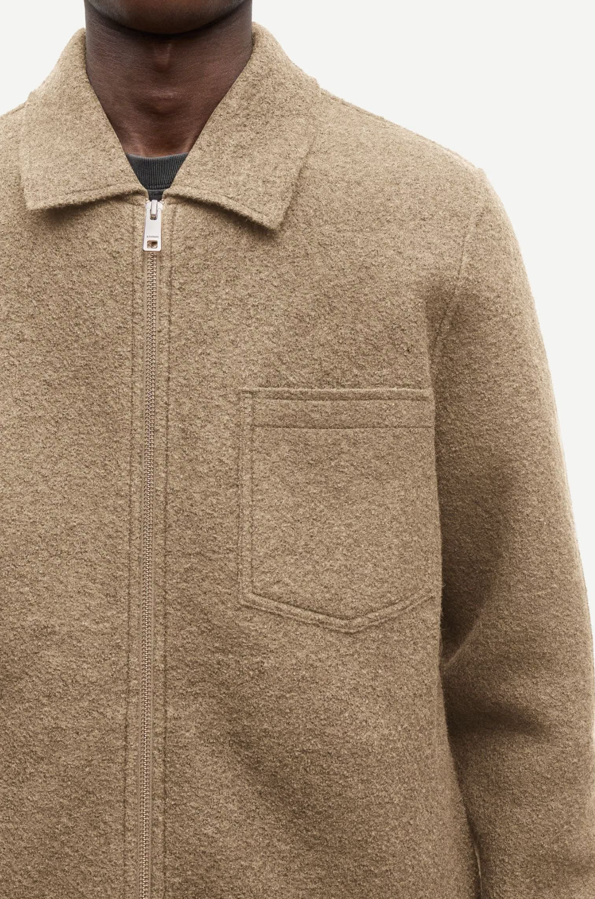 Samsoe Samsoe - Gray Hannes Full Zip Jacket