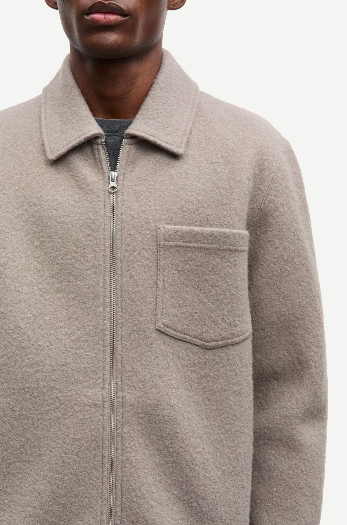 Samsøe Samsøe - Hannes Full Zip Jacket Elephant Skin