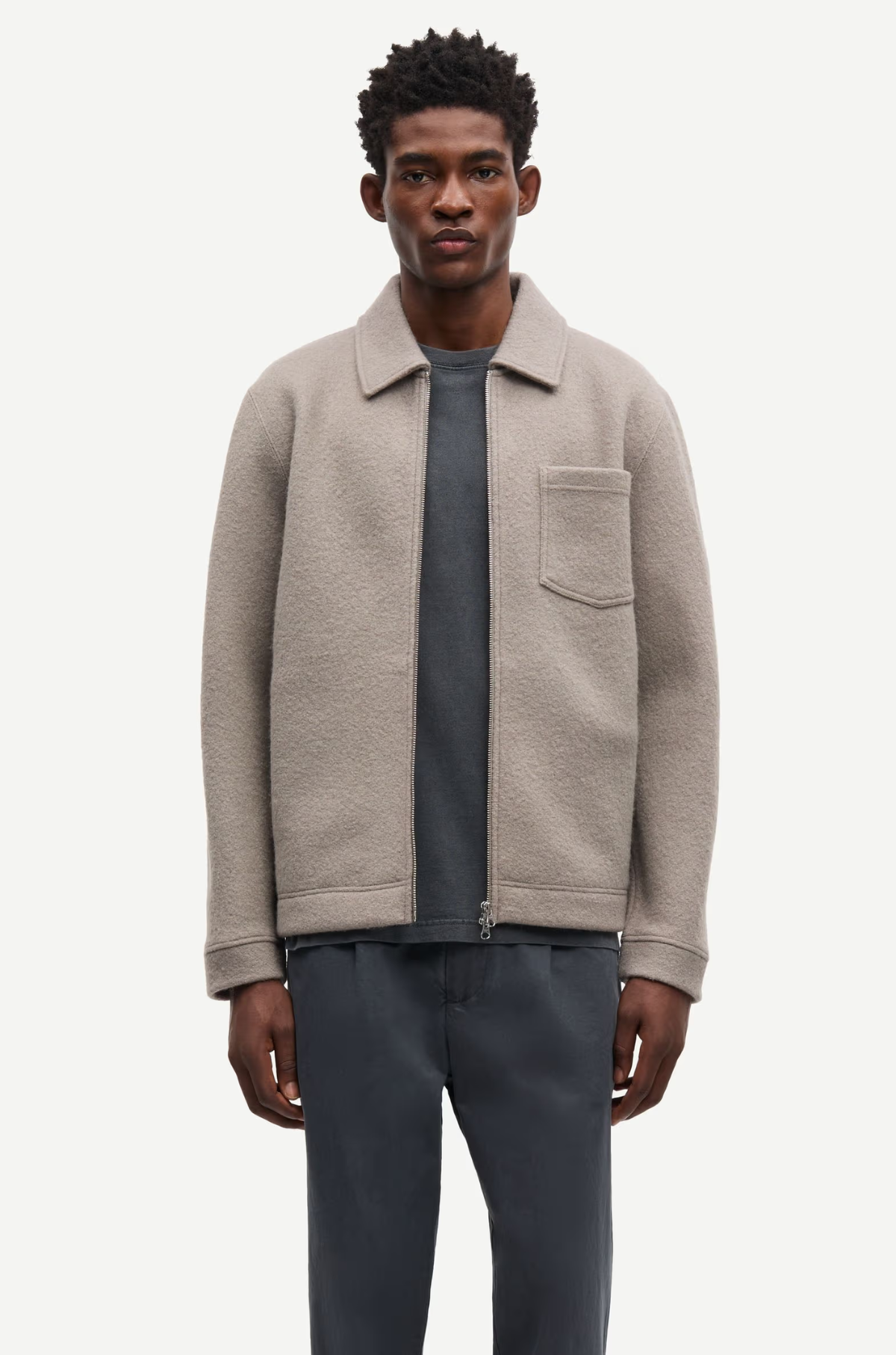 Samsøe Samsøe - Hannes Full Zip Jacket Elephant Skin