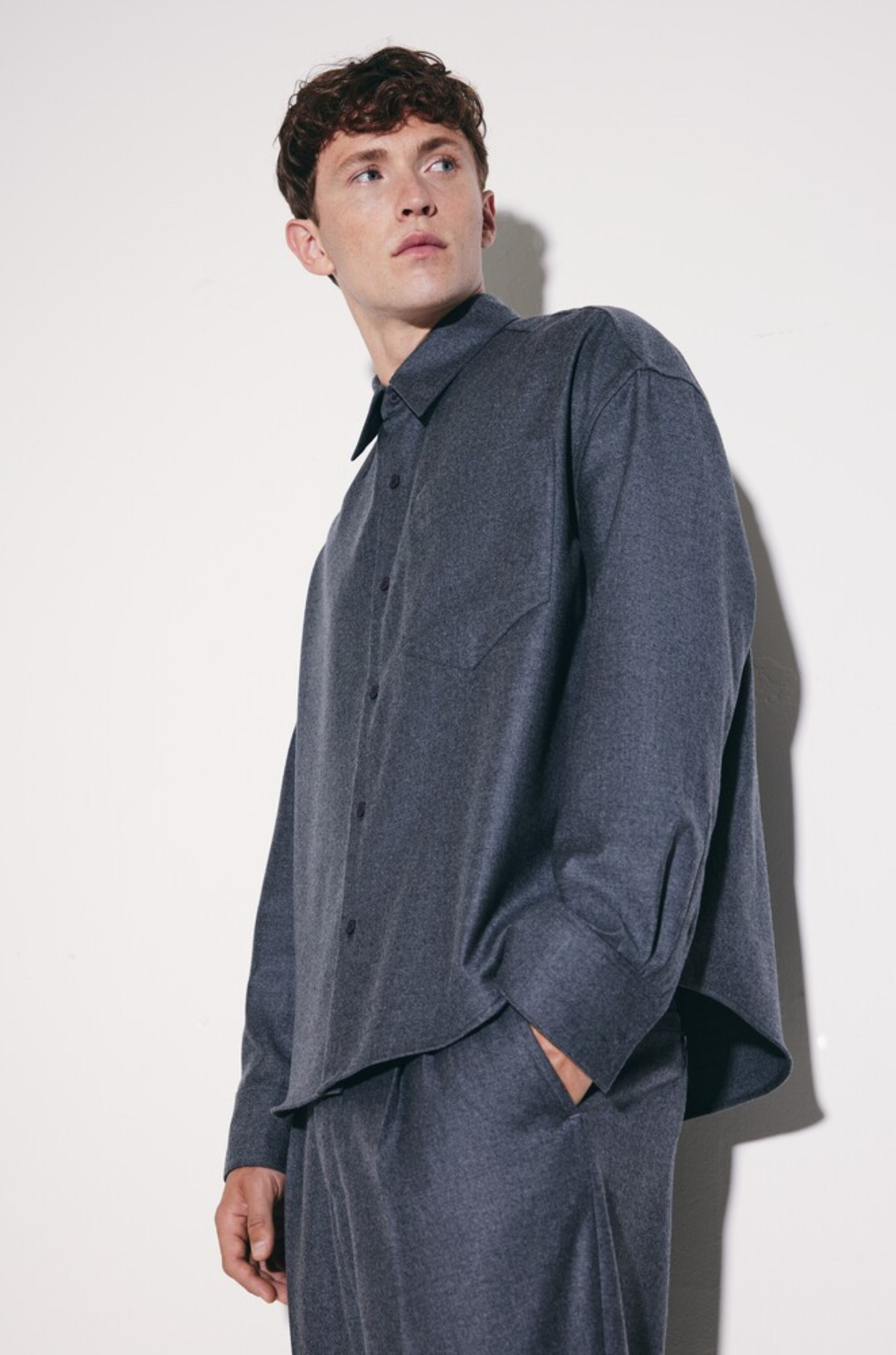 Studio Seidensticker - Cropped Shirt Wool Flannel Grey