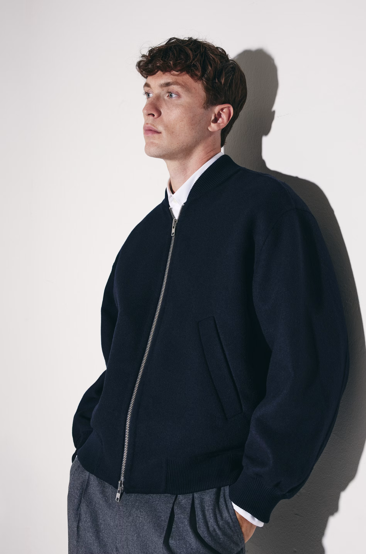 Studio Seidensticker - Doubleface Wool Bomber Navy