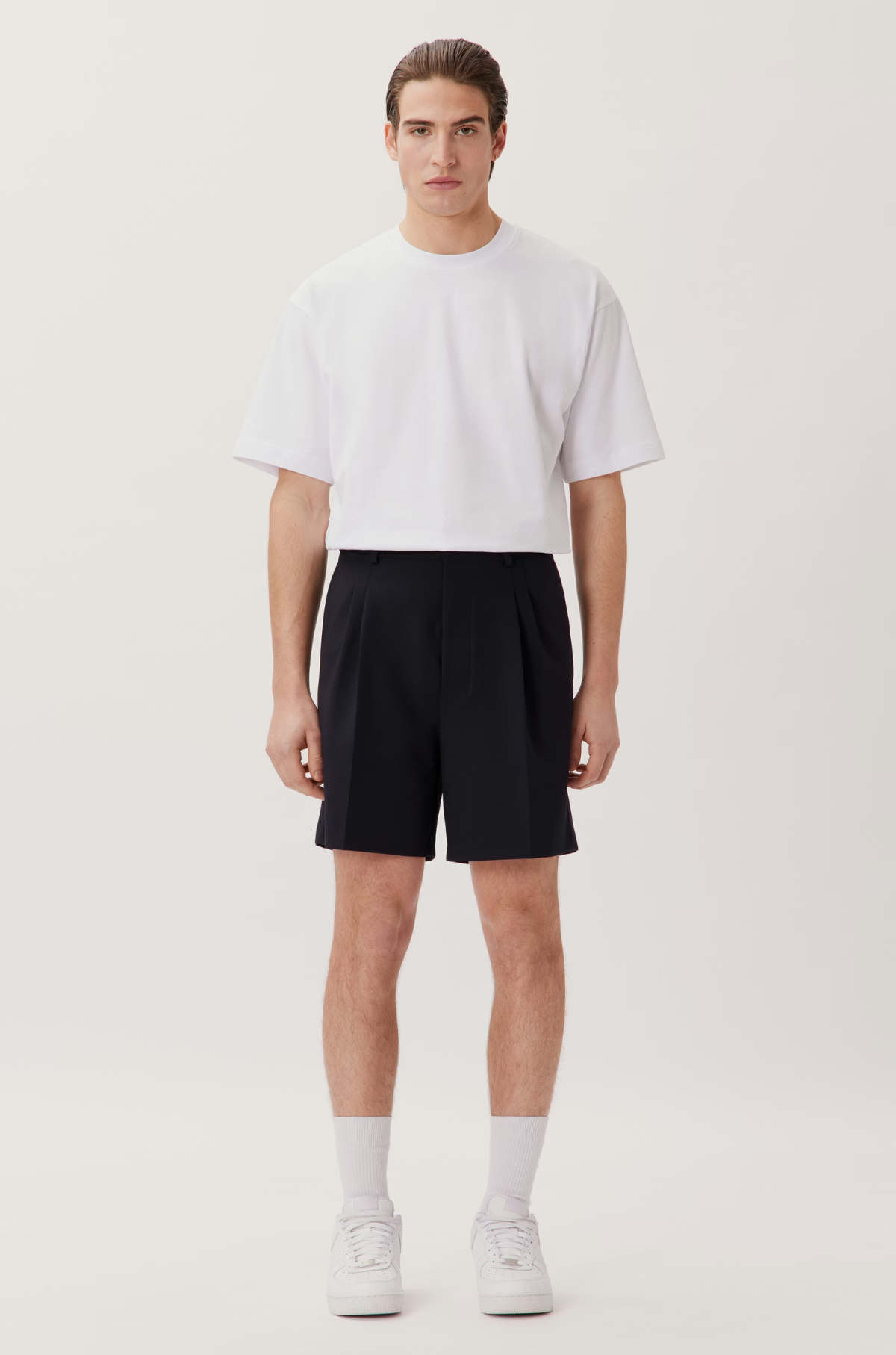 Studio Seidensticker - Pleated Relaxed Fit Shorts Navy