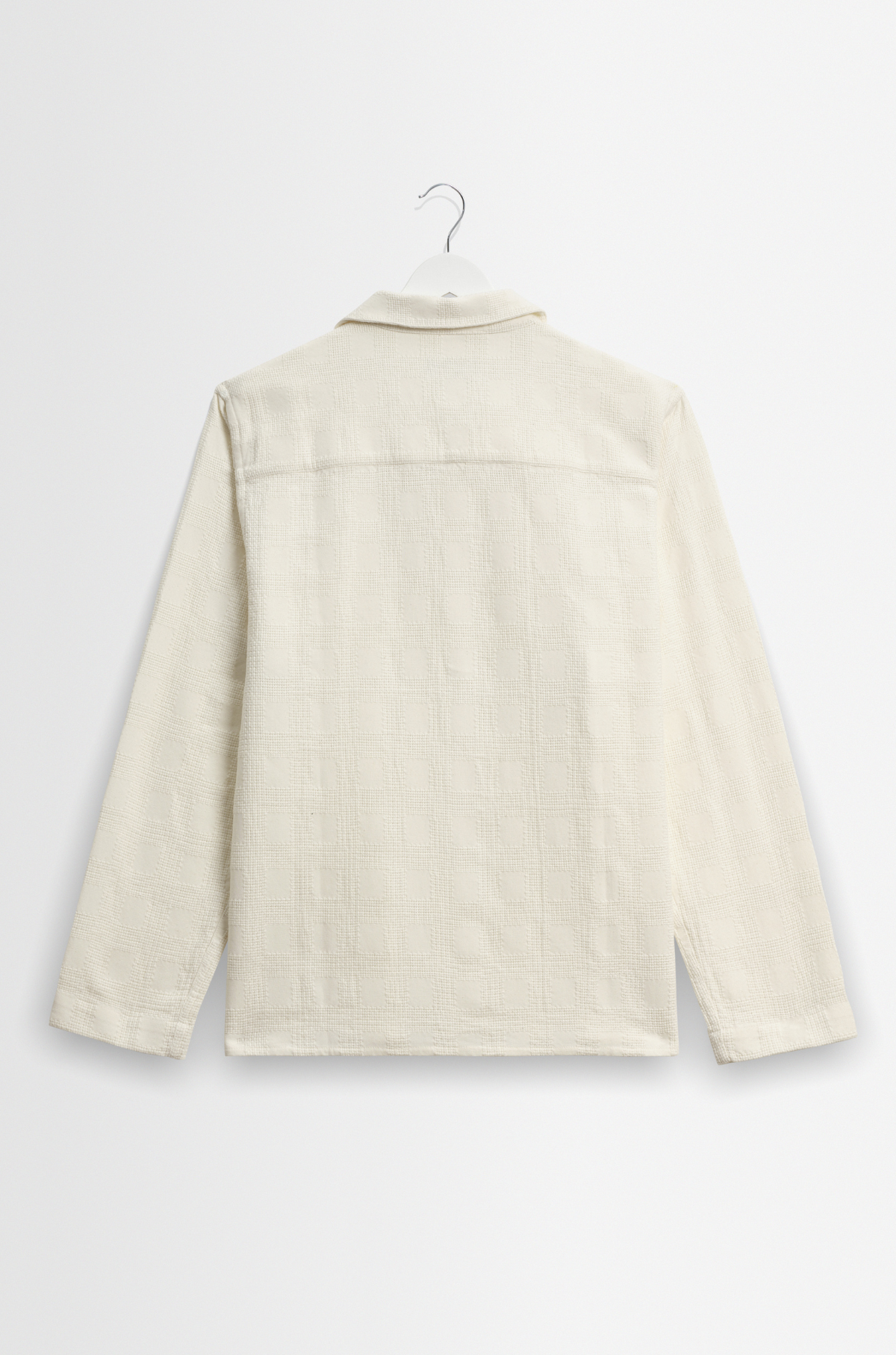 Wax London - Corey LS Shirt Cotton Dobby Check Offwhite
