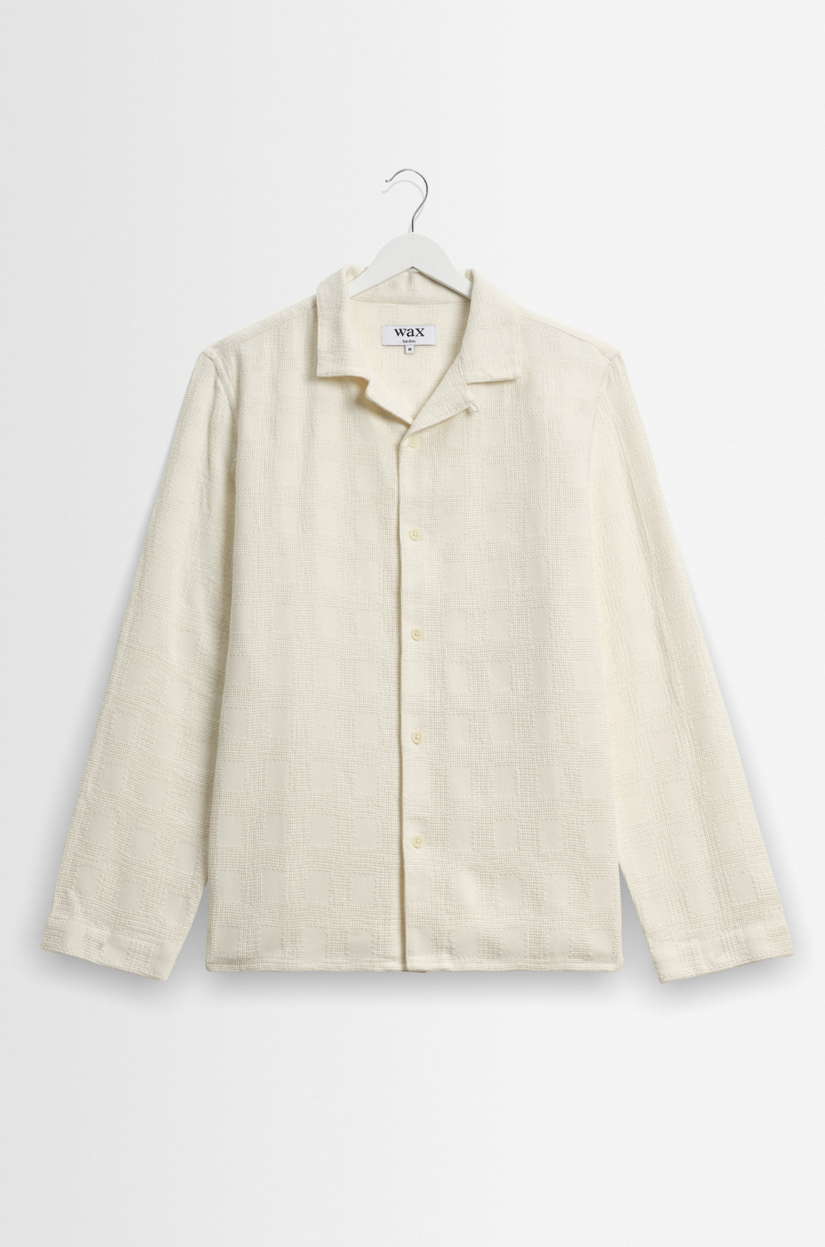 Wax London - Corey LS Shirt Cotton Dobby Check Offwhite