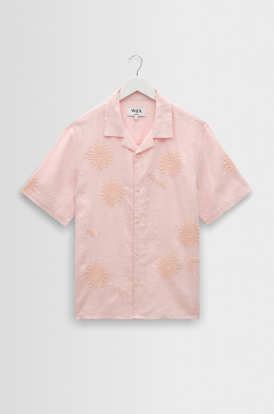 Wax London - Didcot SS Shirt Chunky Flower Pink