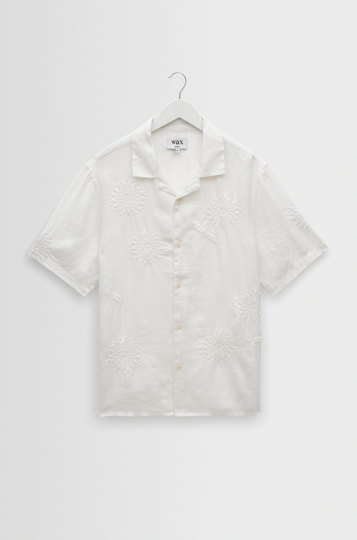 Wax London - Didcot SS Shirt Chunky Flower White