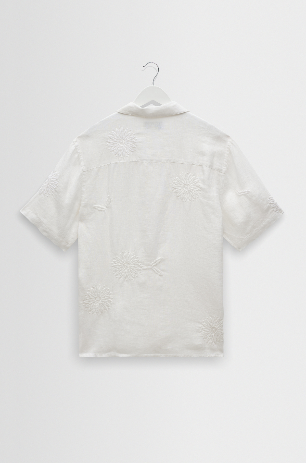 Wax London - Didcot SS Shirt Chunky Flower White