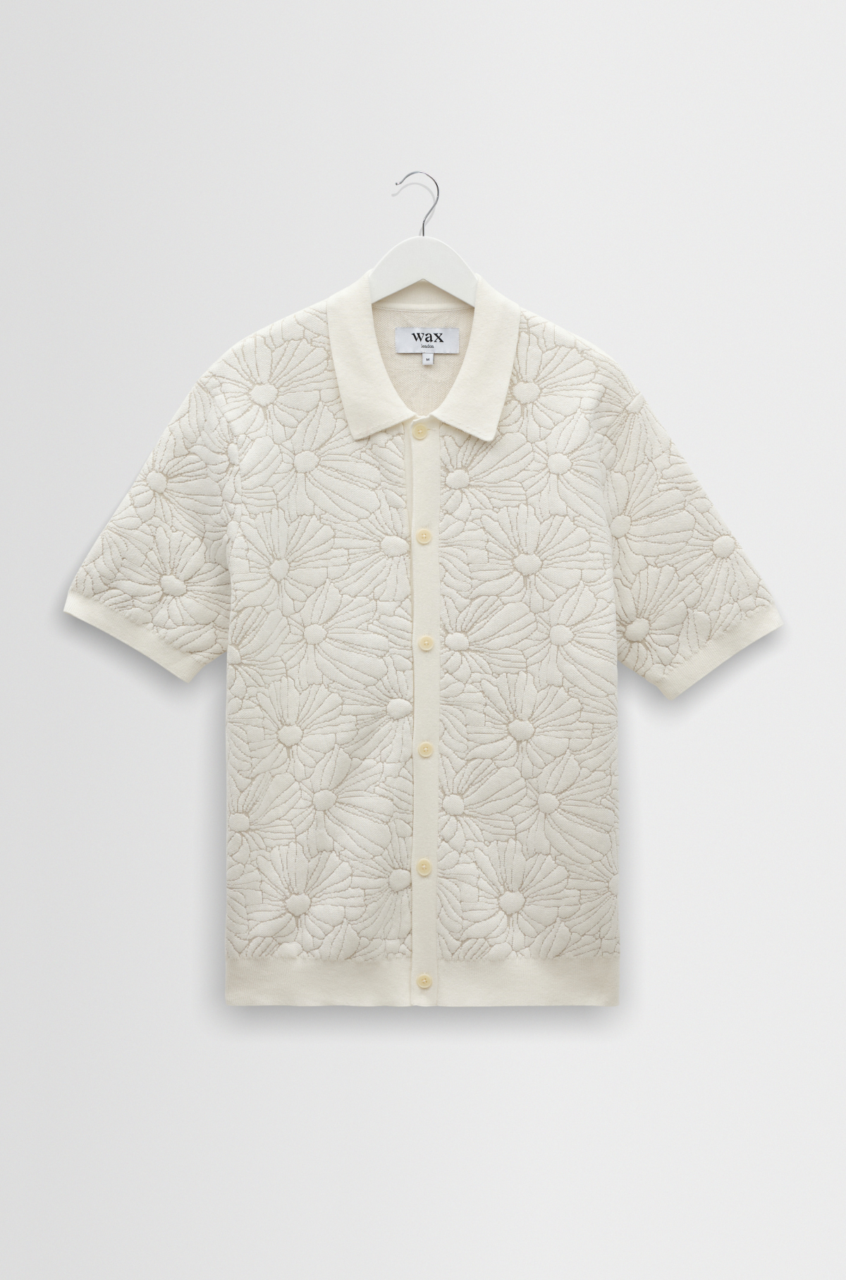 Wax London - Tellaro SS Shirt Flower Jacquard Ecru / Natural